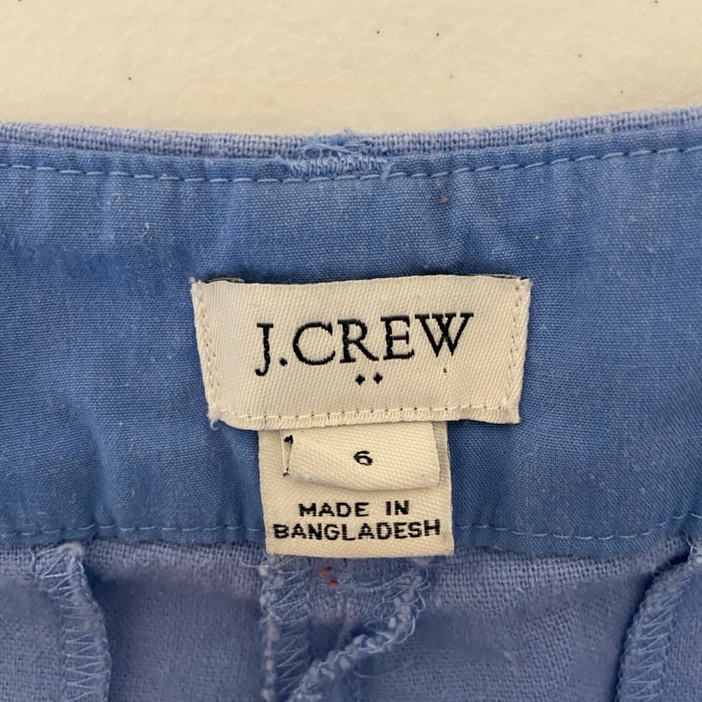 J Crew women’s pale blue scalloped linen blend short shorts lightweight casual 6 - Picture 7 of 8